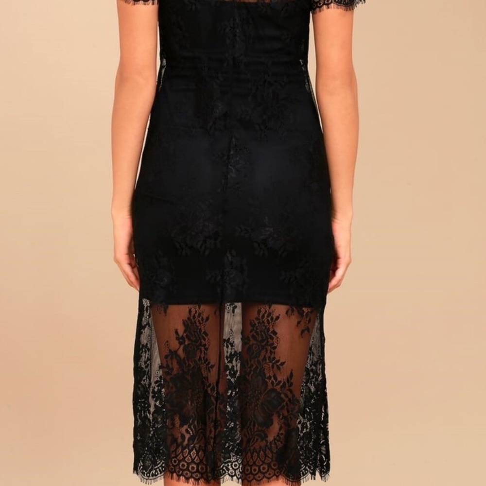 Lulu’s Close To You Black lace Dress - Picture 4 of 6